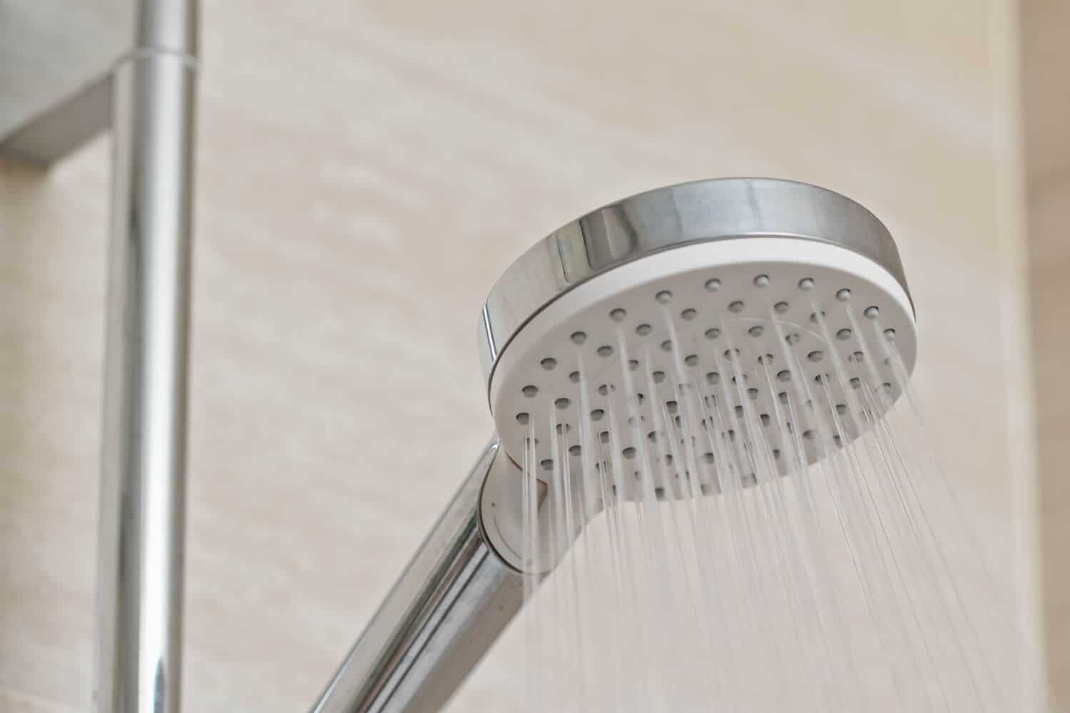 A shower head with hot water coming out smell like rotten eggs
